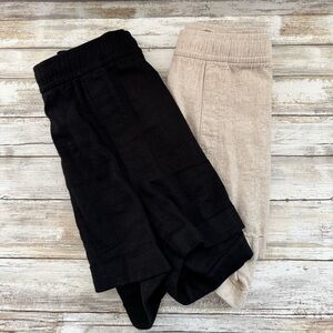 2 Pairs of Old Navy Women's Black and Beige Shorts